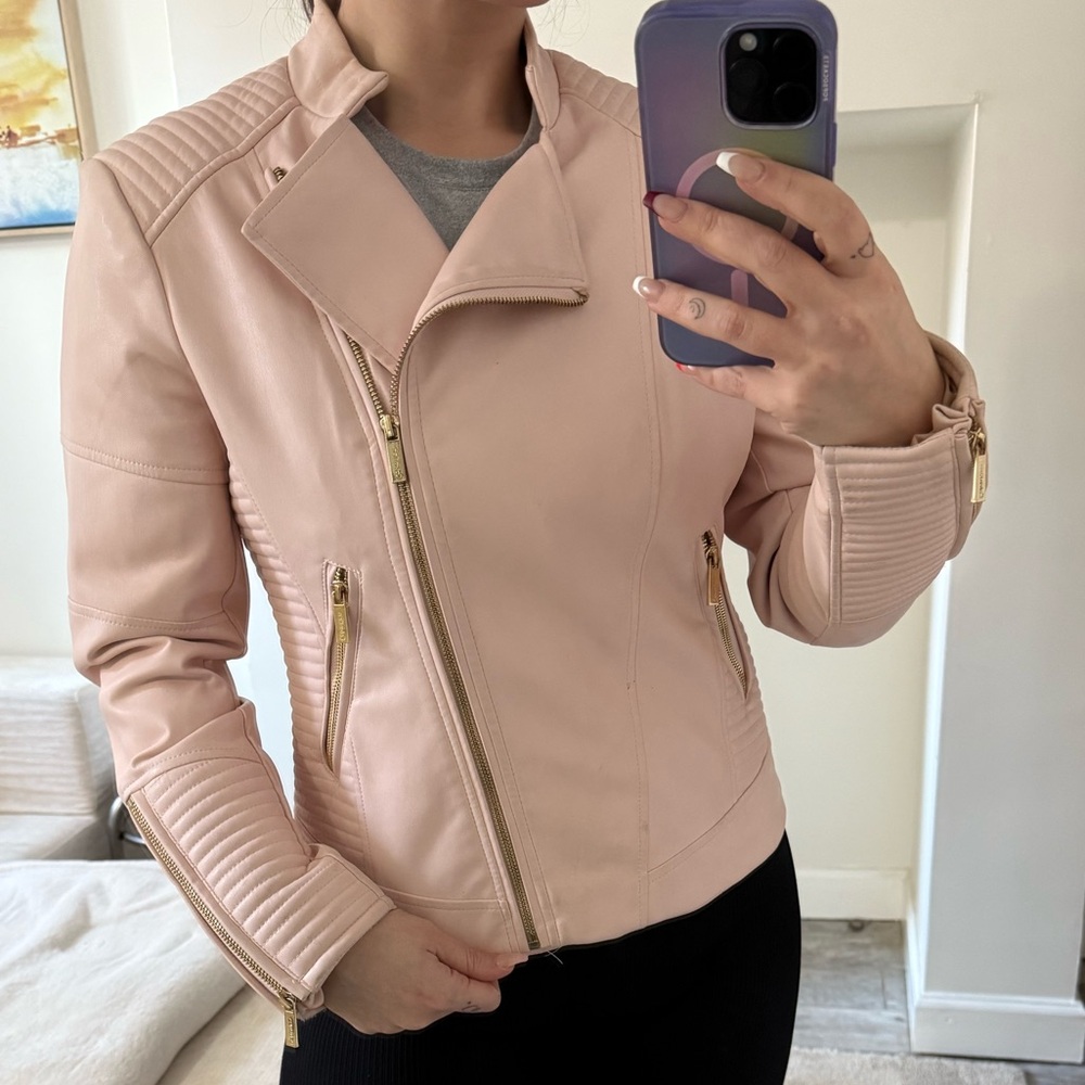 Calvin Klein Light Pink Leather Jacket